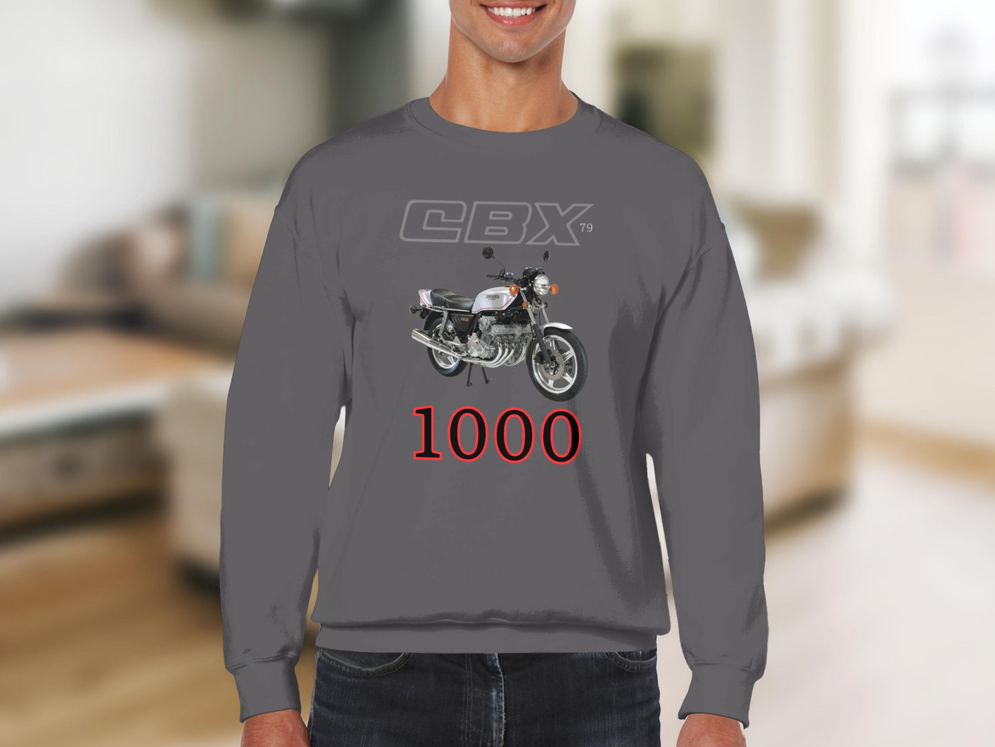 Vintage Style Motorcycle Graphic Long Sleeve Shirt