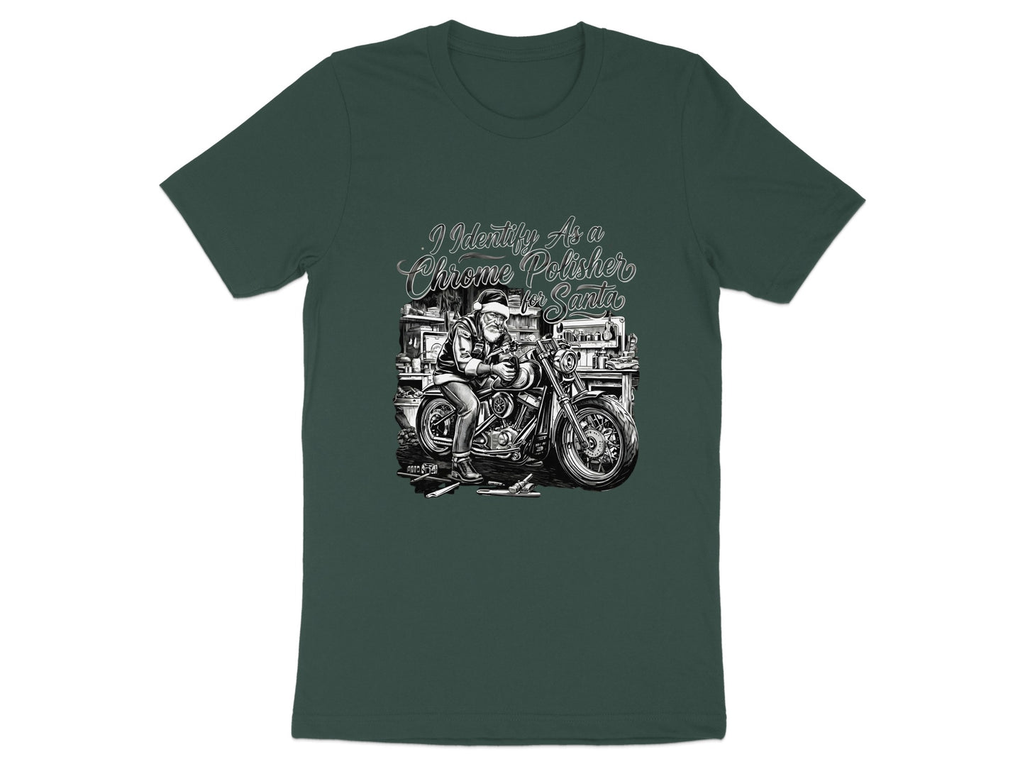 Christmas Santa Biker T-Shirt Festive Holiday Top