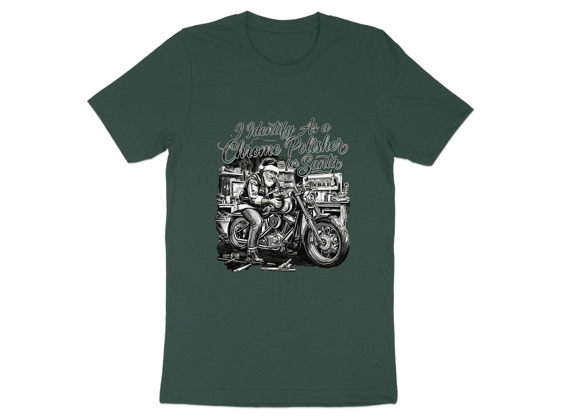 Christmas Santa Biker T-Shirt Festive Holiday Top