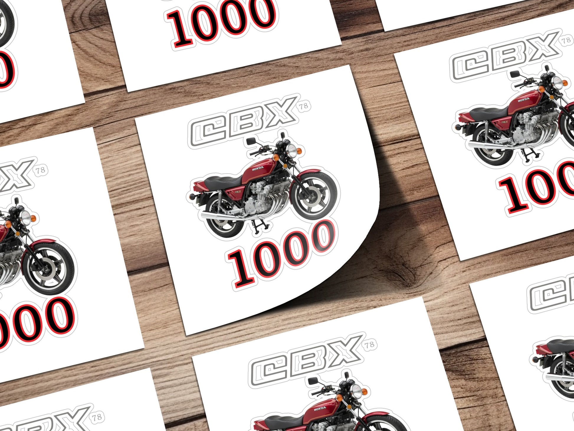 Vintage Red Motorcycle Graphic CBX 1000 Sticker Sheet