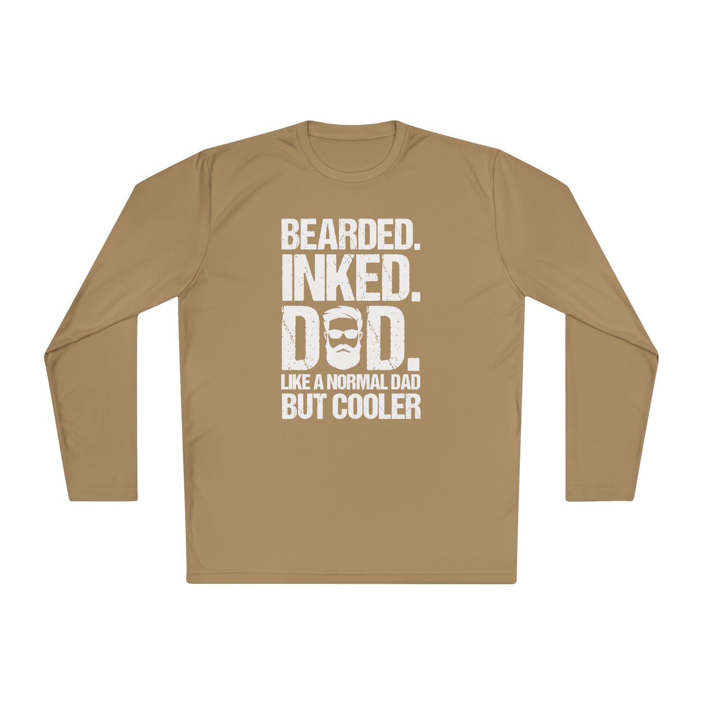 Bearded, Inked, Dad, Like a Normal Dad Just Cooler, Bearded Inked Dad Tee, Dad Tee, Unisex Lightweight Long Sleeve Tee