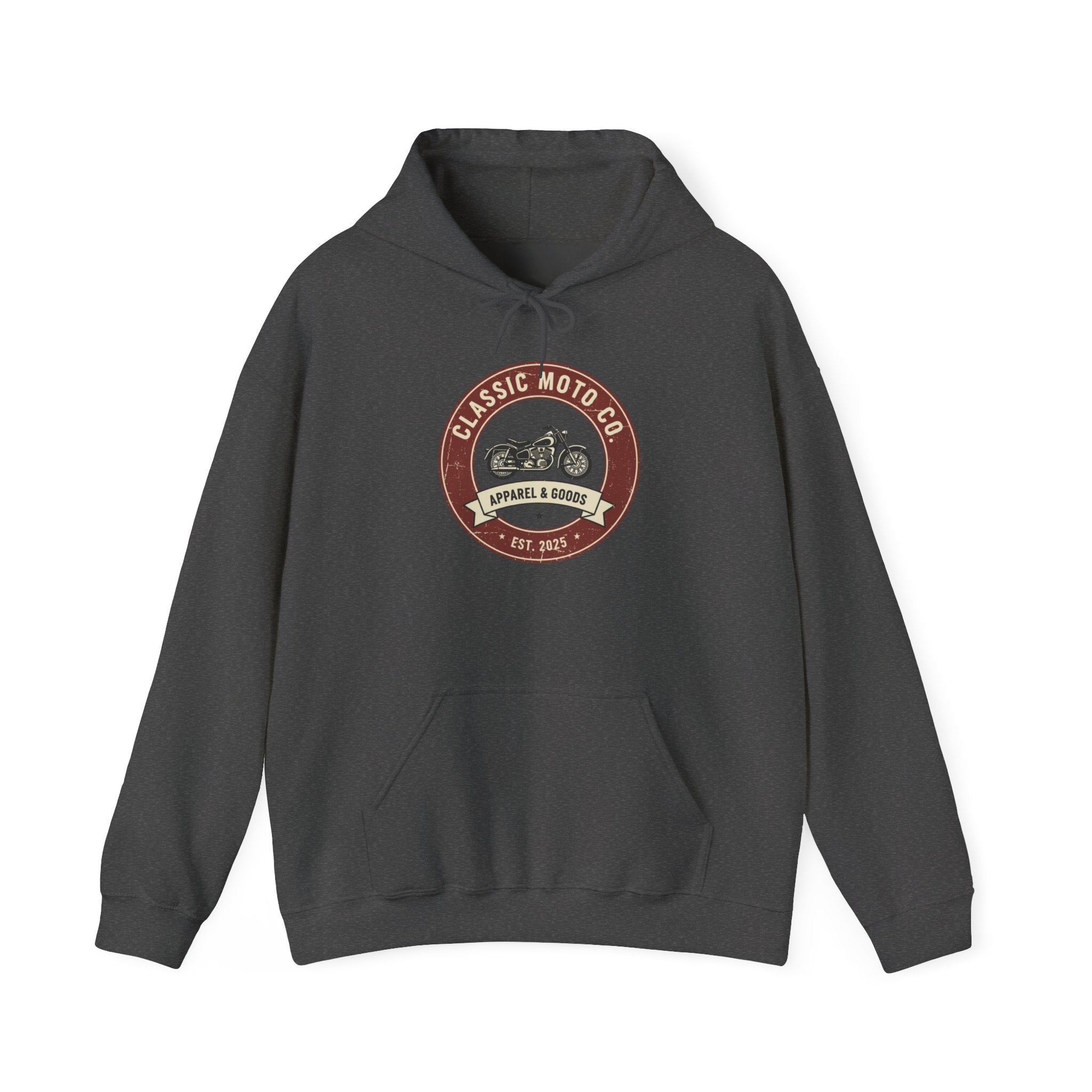 Classic Moto Co. Unisex Heavy Blend Hoodie, Motorcycle Sweatshirt, Biker Gear, Gift for Riders, Casual Wear, Vintage Style