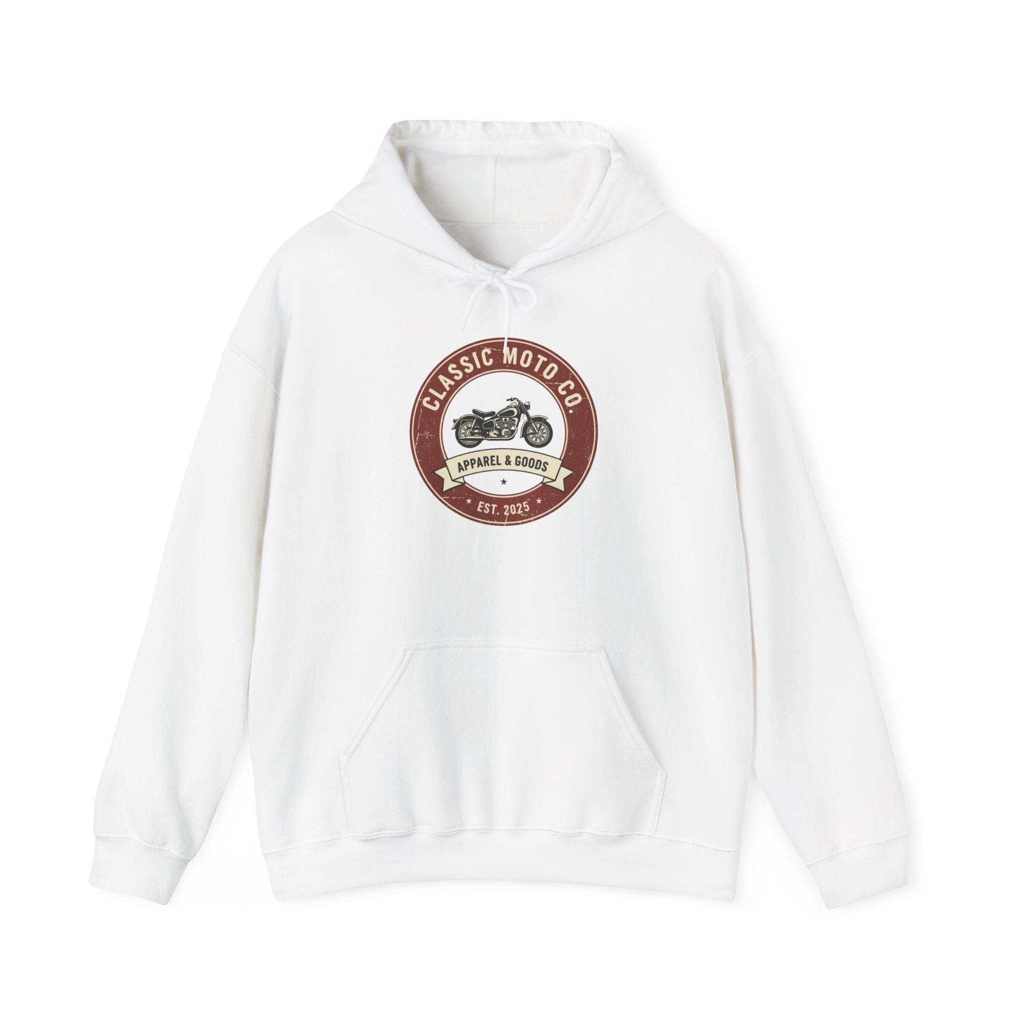 Classic Moto Co. Unisex Heavy Blend Hoodie, Motorcycle Sweatshirt, Biker Gear, Gift for Riders, Casual Wear, Vintage Style