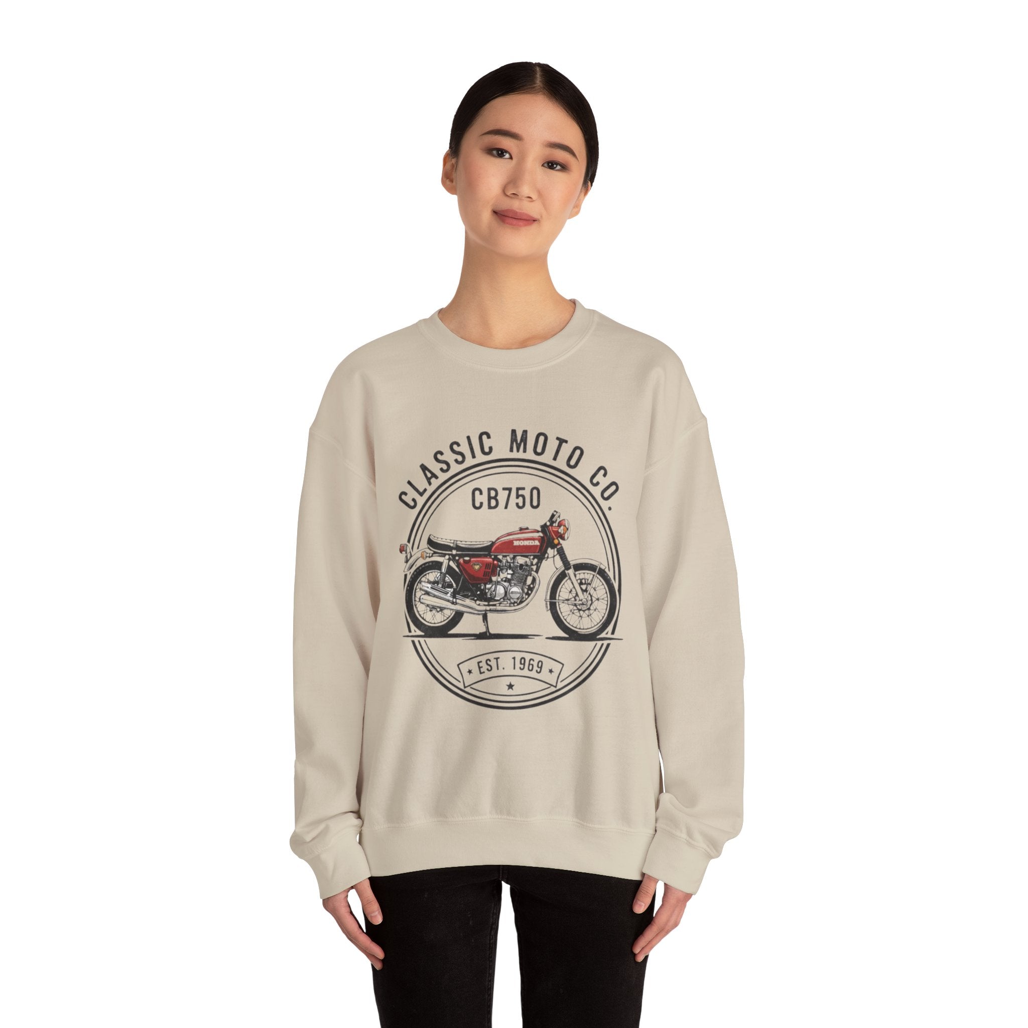 Honda CB750|Classic Moto Co. Sweatshirt | Unisex Vintage Motorcycle Crewneck | Perfect Gift for Bikers, Dad, Father's Day, Casual Comfort