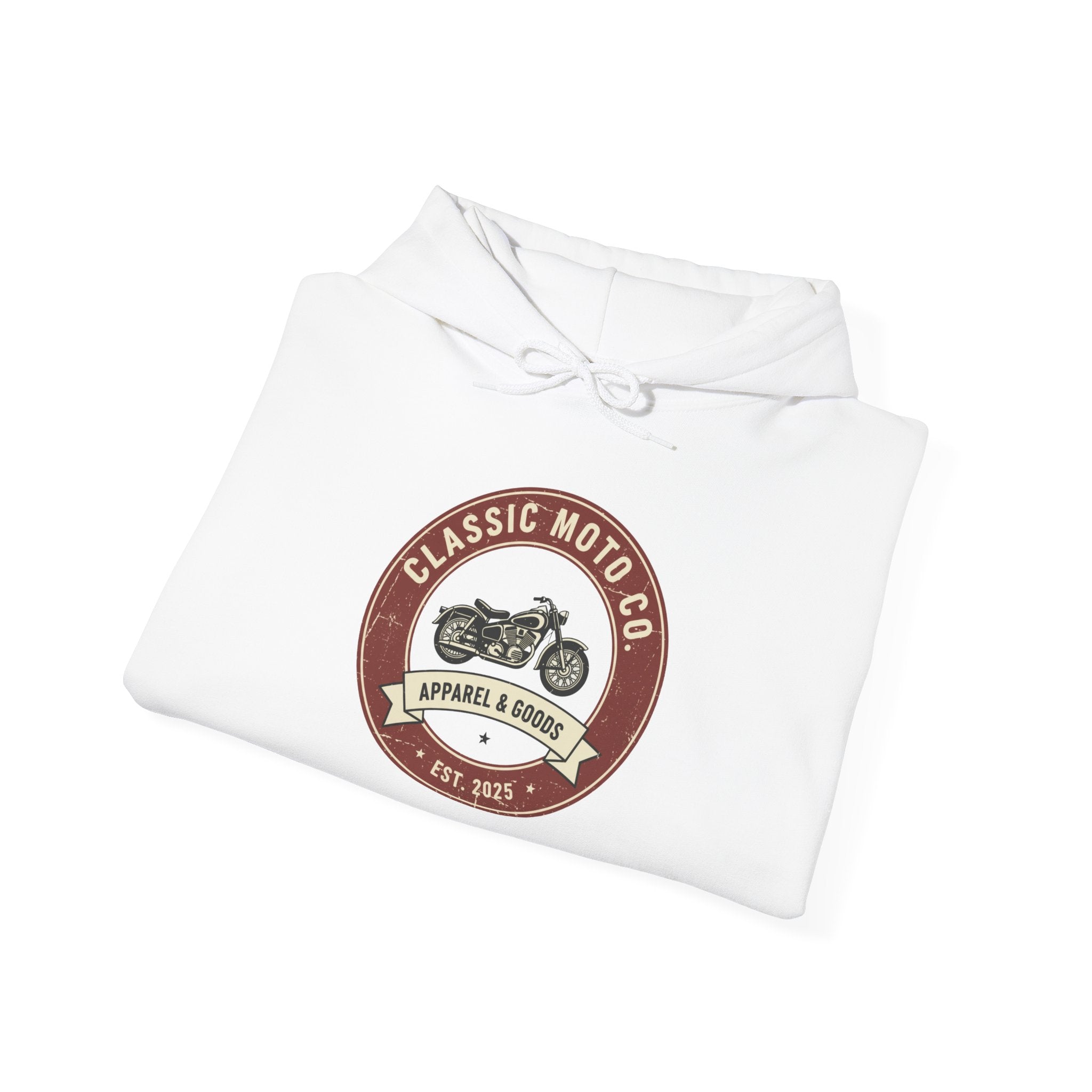 Classic Moto Co. Unisex Heavy Blend Hoodie, Motorcycle Sweatshirt, Biker Gear, Gift for Riders, Casual Wear, Vintage Style