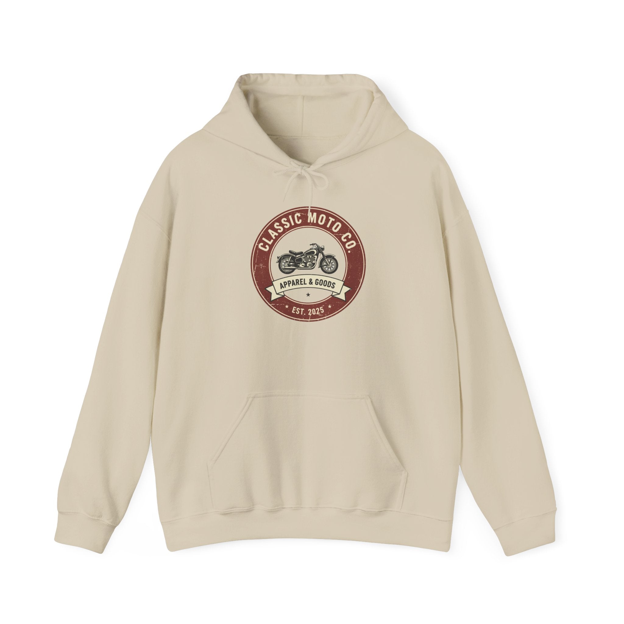 Classic Moto Co. Unisex Heavy Blend Hoodie, Motorcycle Sweatshirt, Biker Gear, Gift for Riders, Casual Wear, Vintage Style