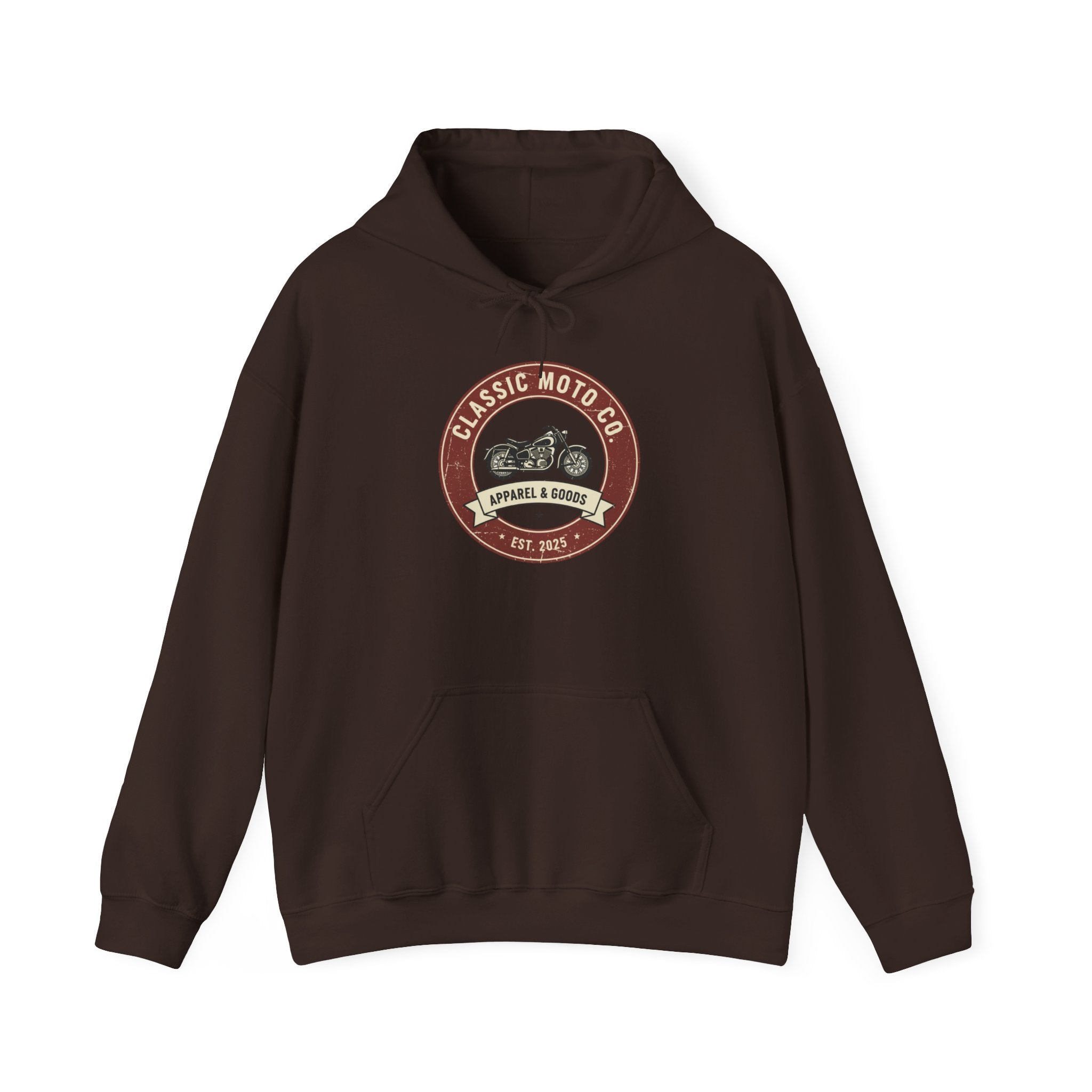 Classic Moto Co. Unisex Heavy Blend Hoodie, Motorcycle Sweatshirt, Biker Gear, Gift for Riders, Casual Wear, Vintage Style