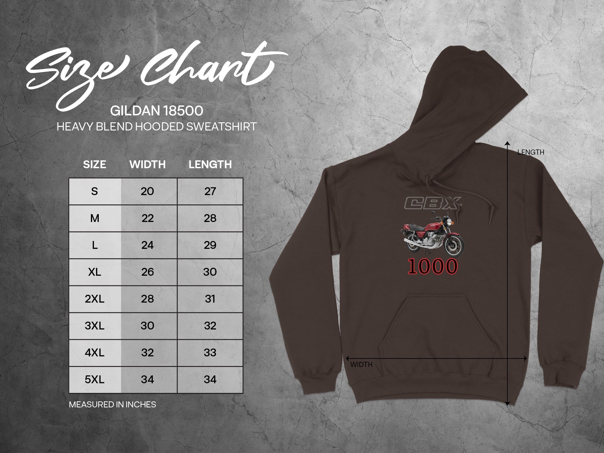 CBX 1000 Motorcycle Design Heavy Blend Hooded Sweatshirt