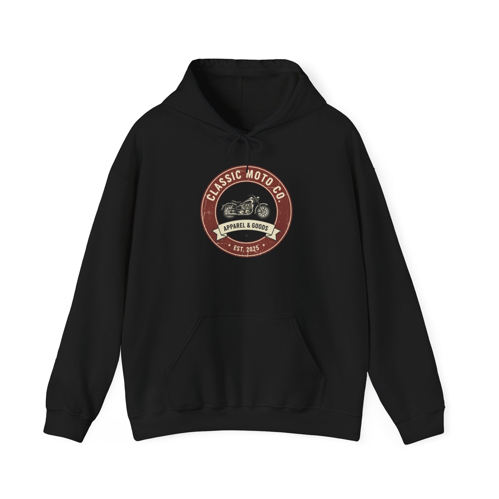 Classic Moto Co. Unisex Heavy Blend Hoodie, Motorcycle Sweatshirt, Biker Gear, Gift for Riders, Casual Wear, Vintage Style