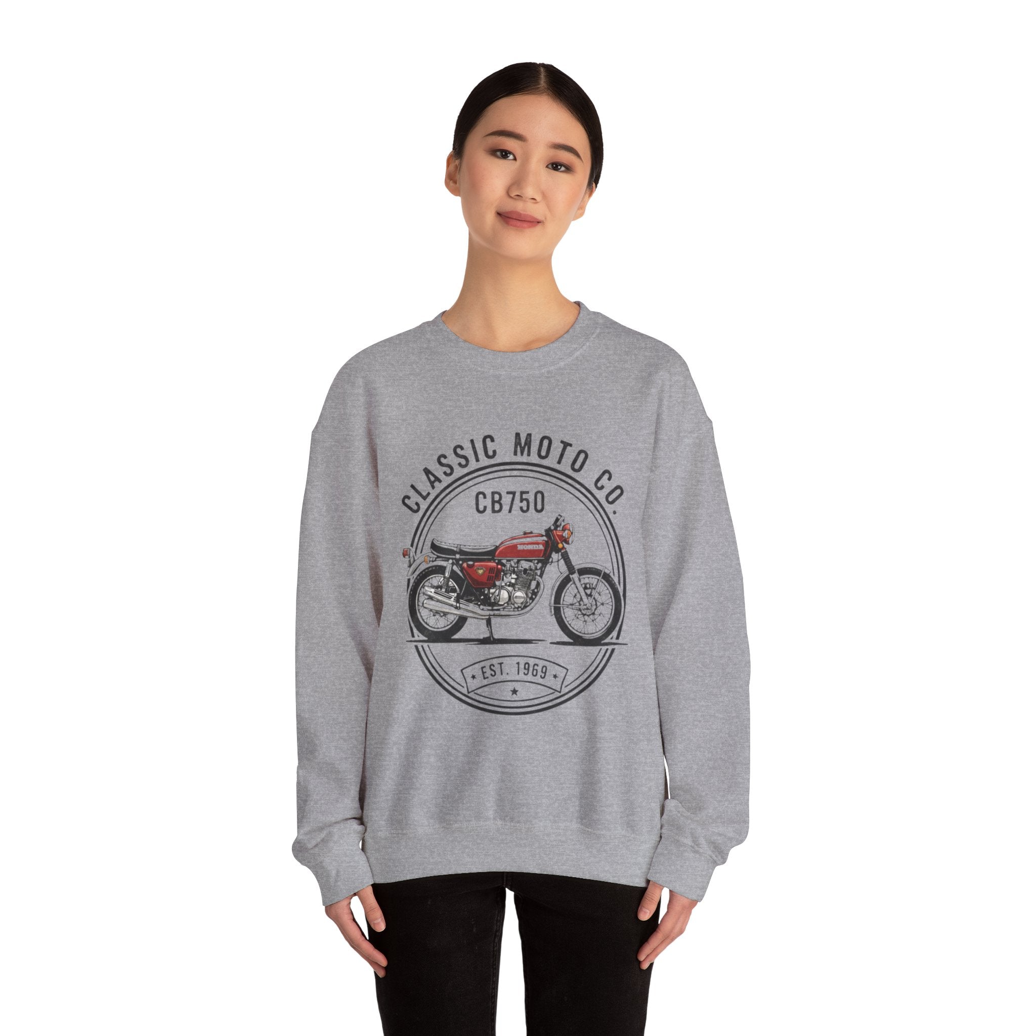 Honda CB750|Classic Moto Co. Sweatshirt | Unisex Vintage Motorcycle Crewneck | Perfect Gift for Bikers, Dad, Father's Day, Casual Comfort