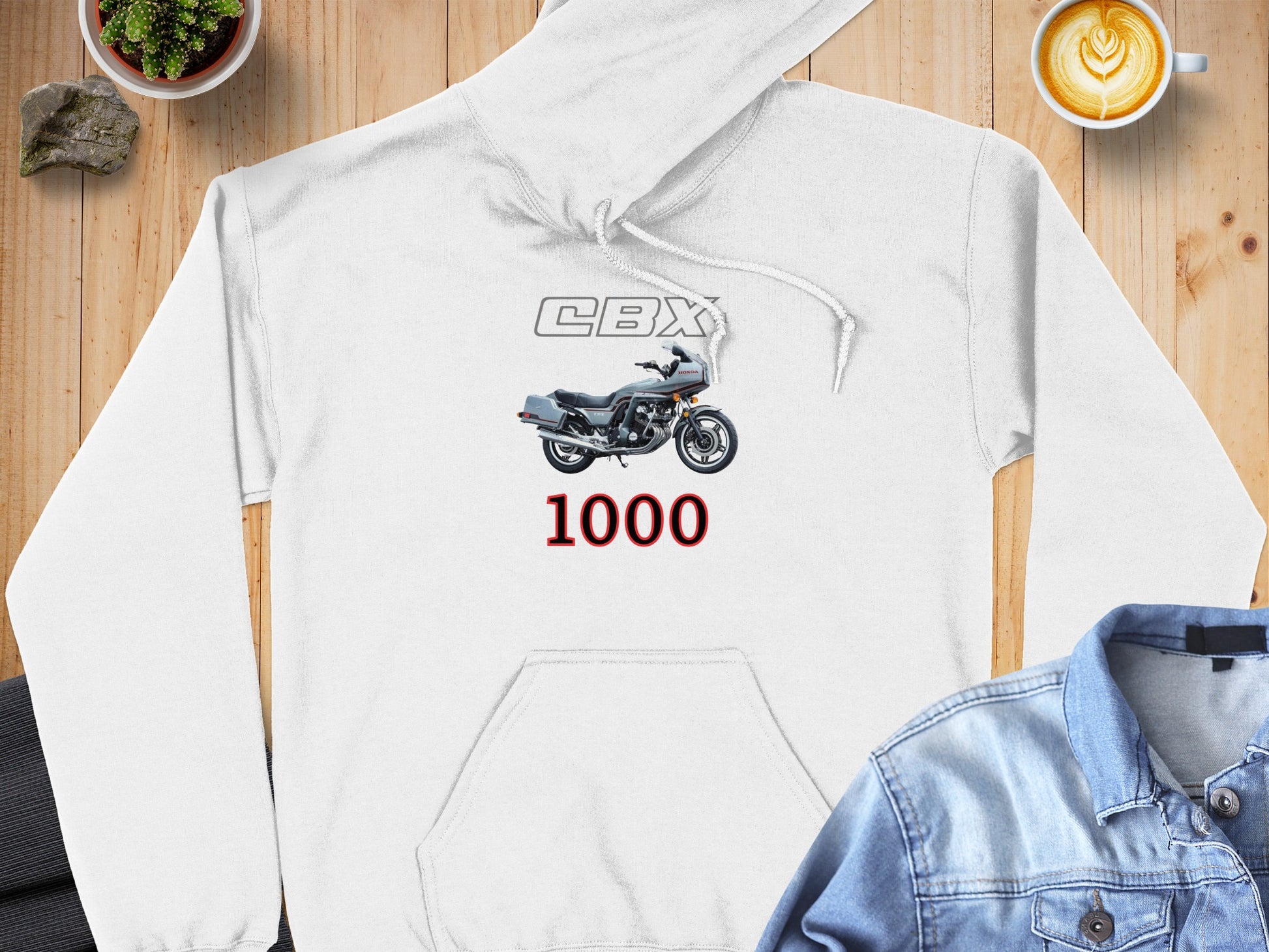 CBX 1000 Motorcycle Printed White Hoodie Product