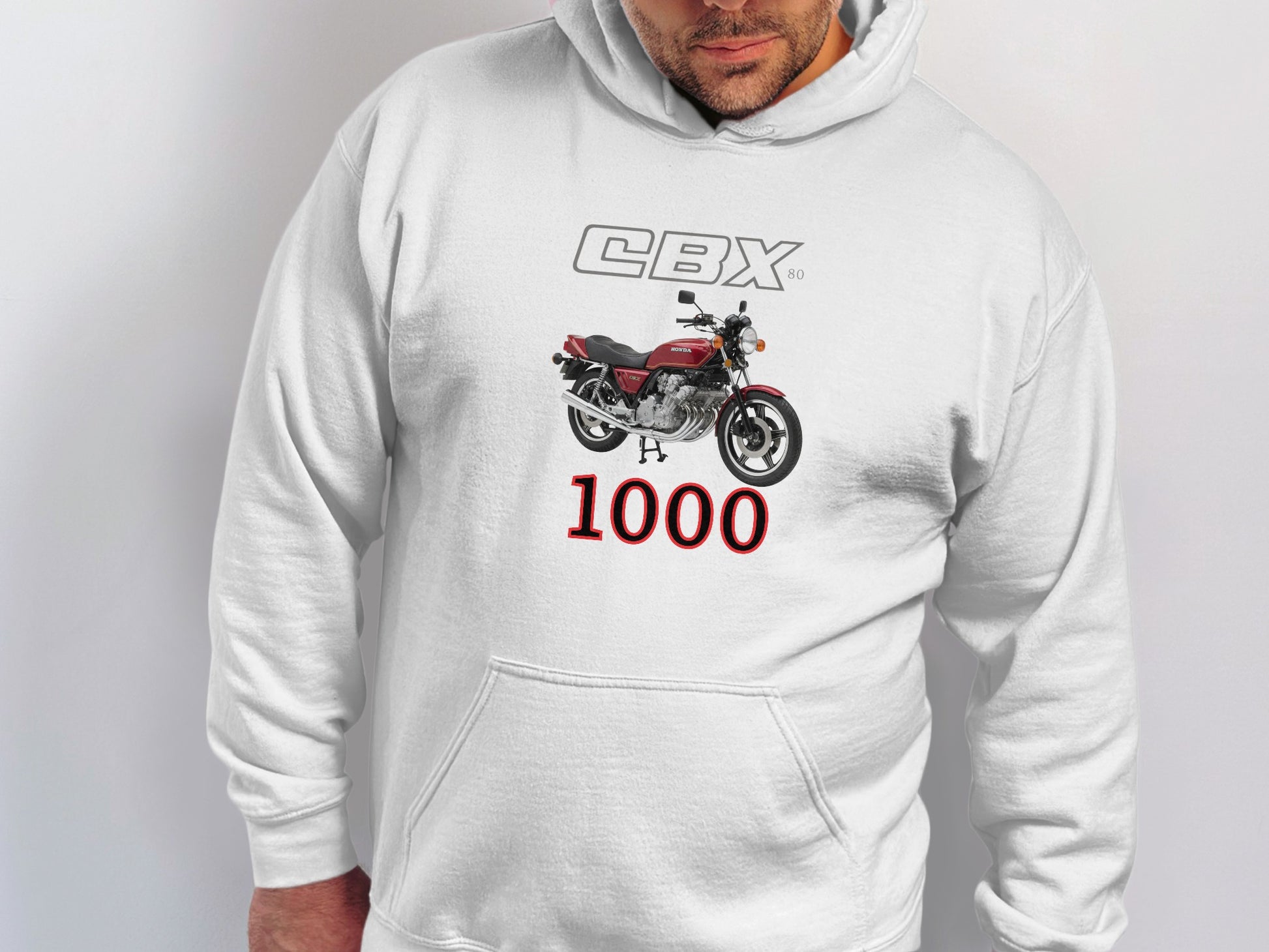 Vintage CBX 1000 Hoodie with Motorcycle Graphic Print