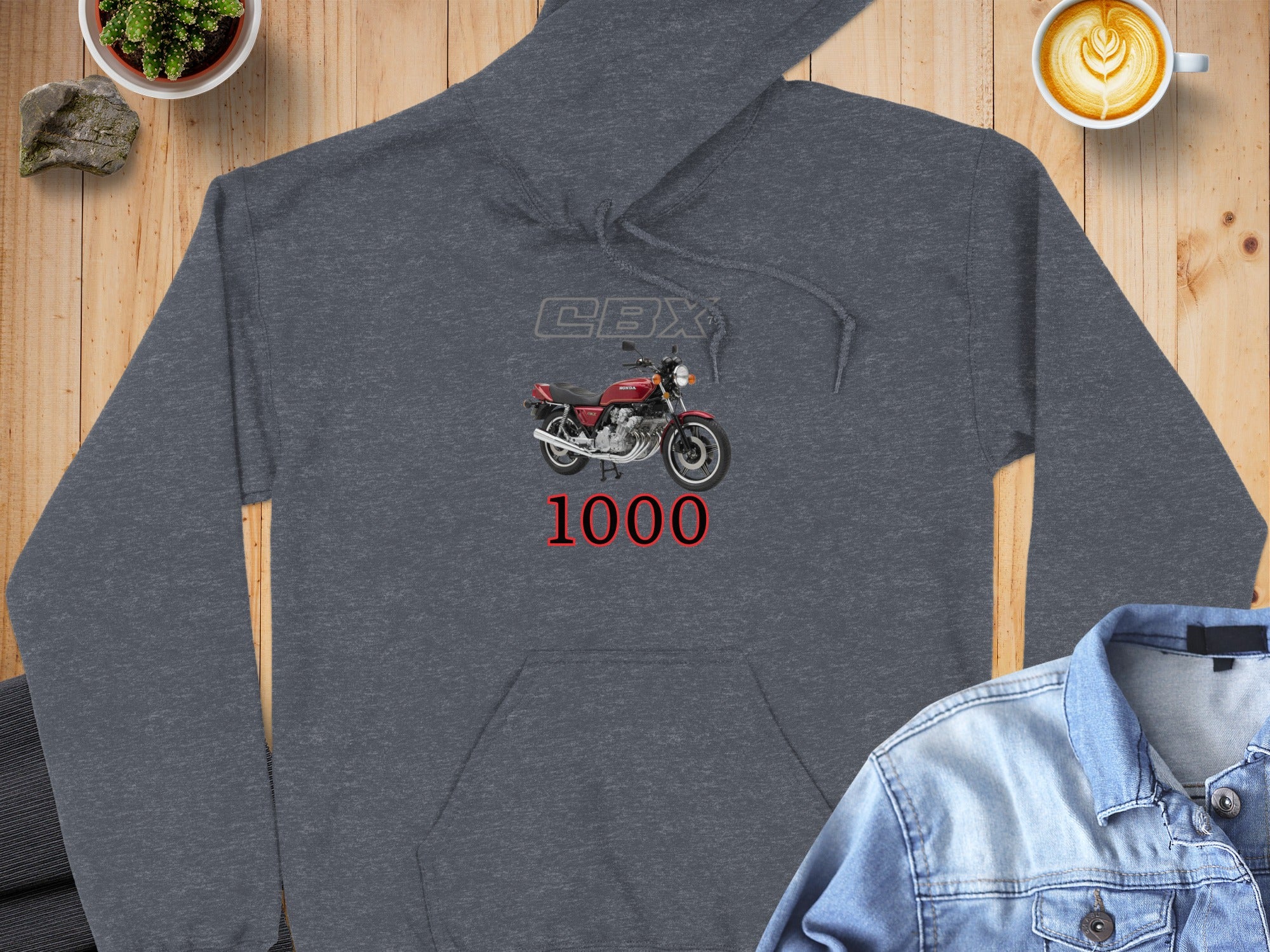Vintage Motorcycle Graphic Hoodie 1000 CBX Design
