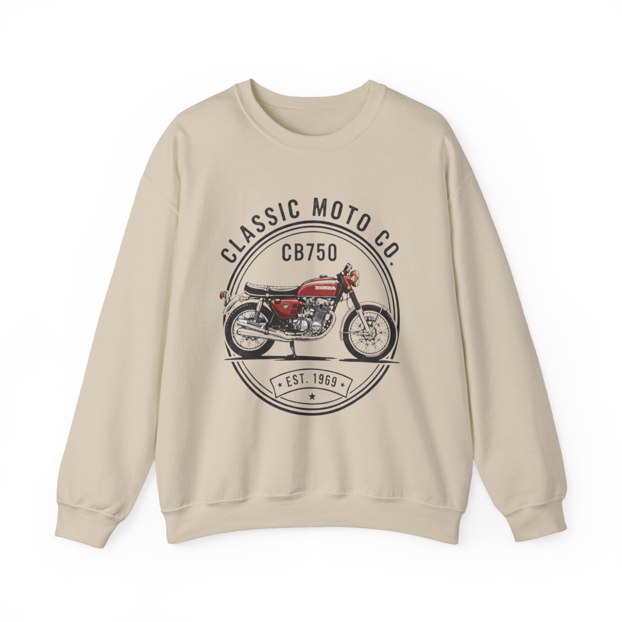 Honda CB750|Classic Moto Co. Sweatshirt | Unisex Vintage Motorcycle Crewneck | Perfect Gift for Bikers, Dad, Father's Day, Casual Comfort