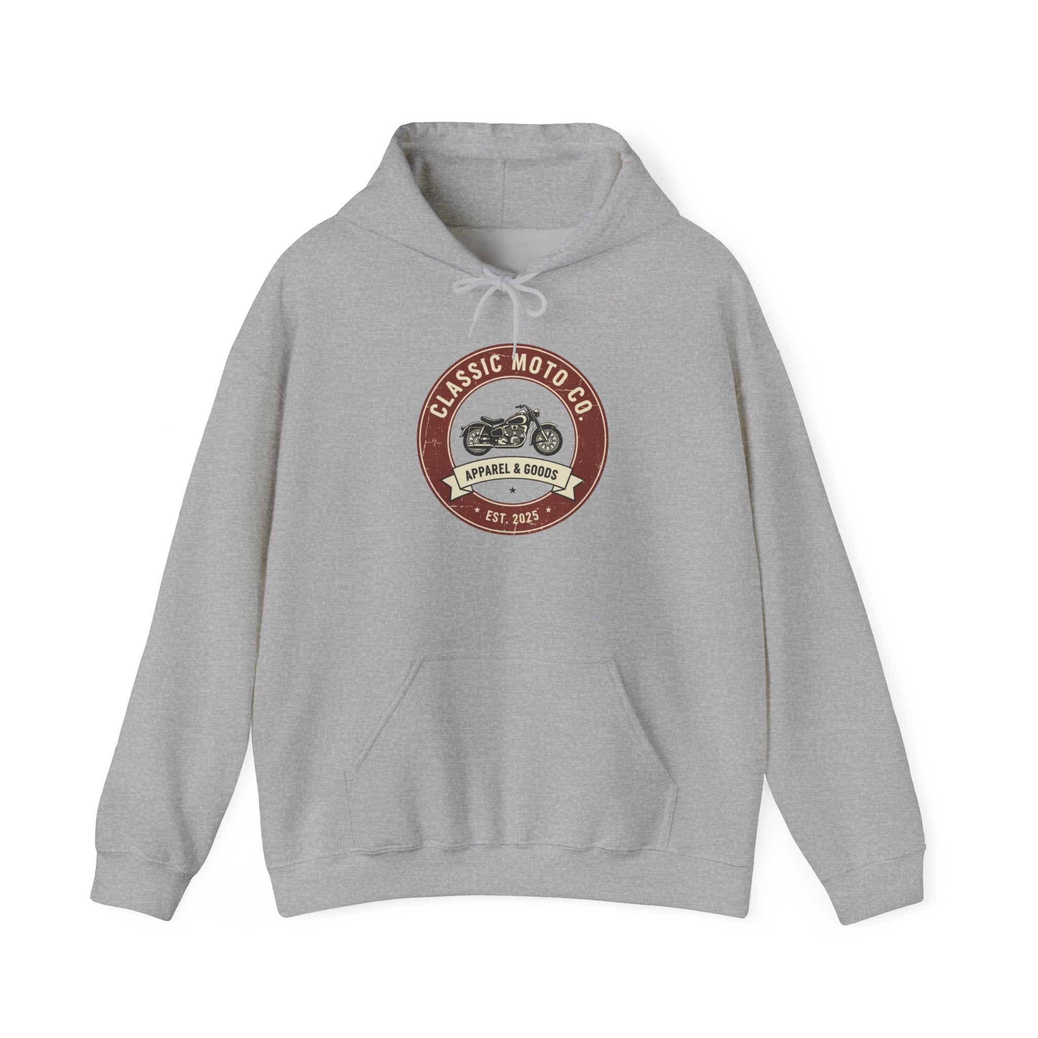 Classic Moto Co. Unisex Heavy Blend Hoodie, Motorcycle Sweatshirt, Biker Gear, Gift for Riders, Casual Wear, Vintage Style