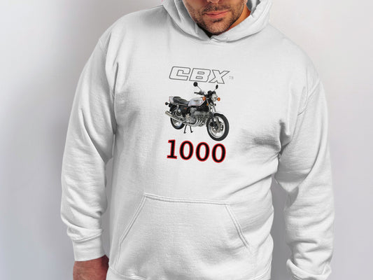 CBX 78 Motorcycle Graphic White Hoodie Product