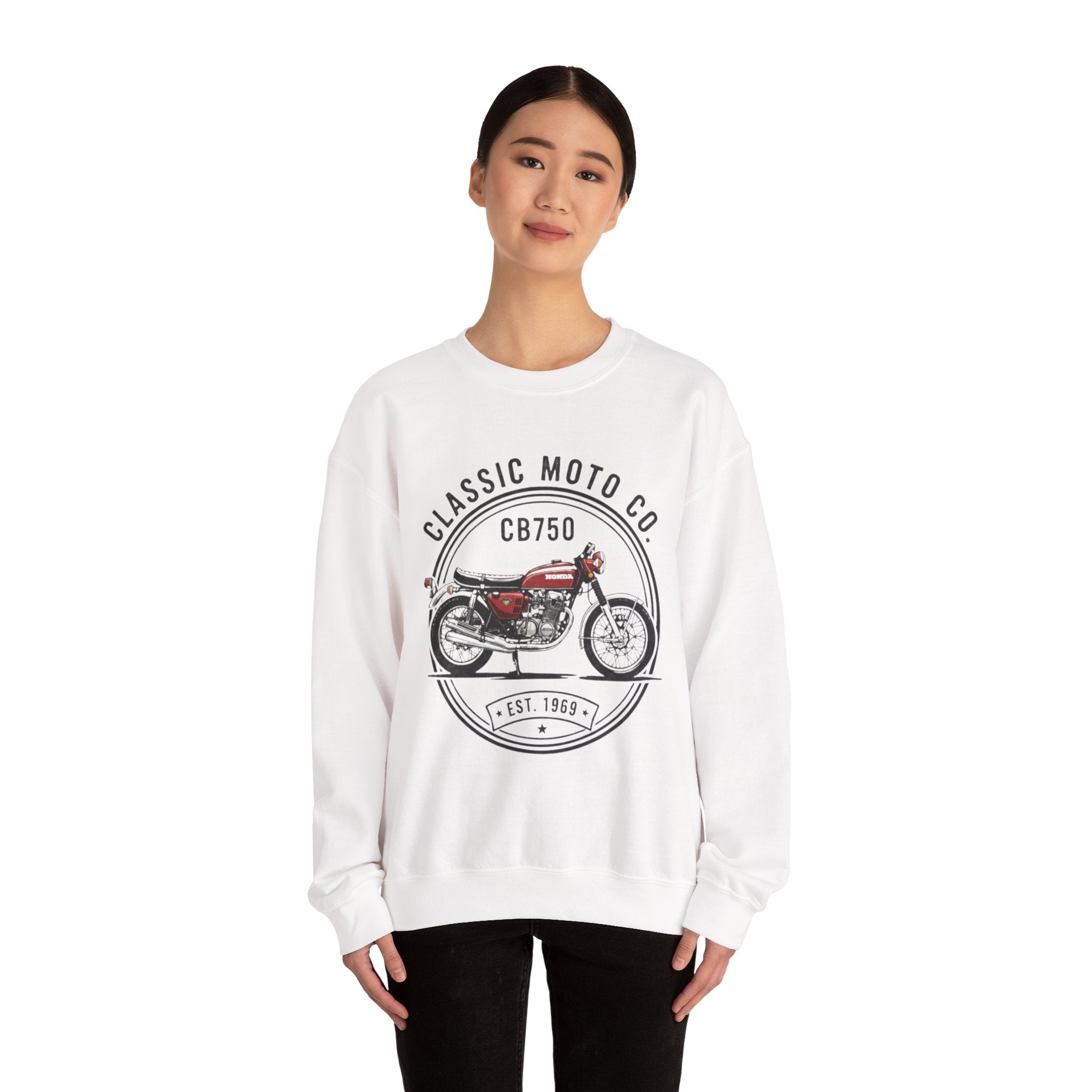 Honda CB750|Classic Moto Co. Sweatshirt | Unisex Vintage Motorcycle Crewneck | Perfect Gift for Bikers, Dad, Father's Day, Casual Comfort