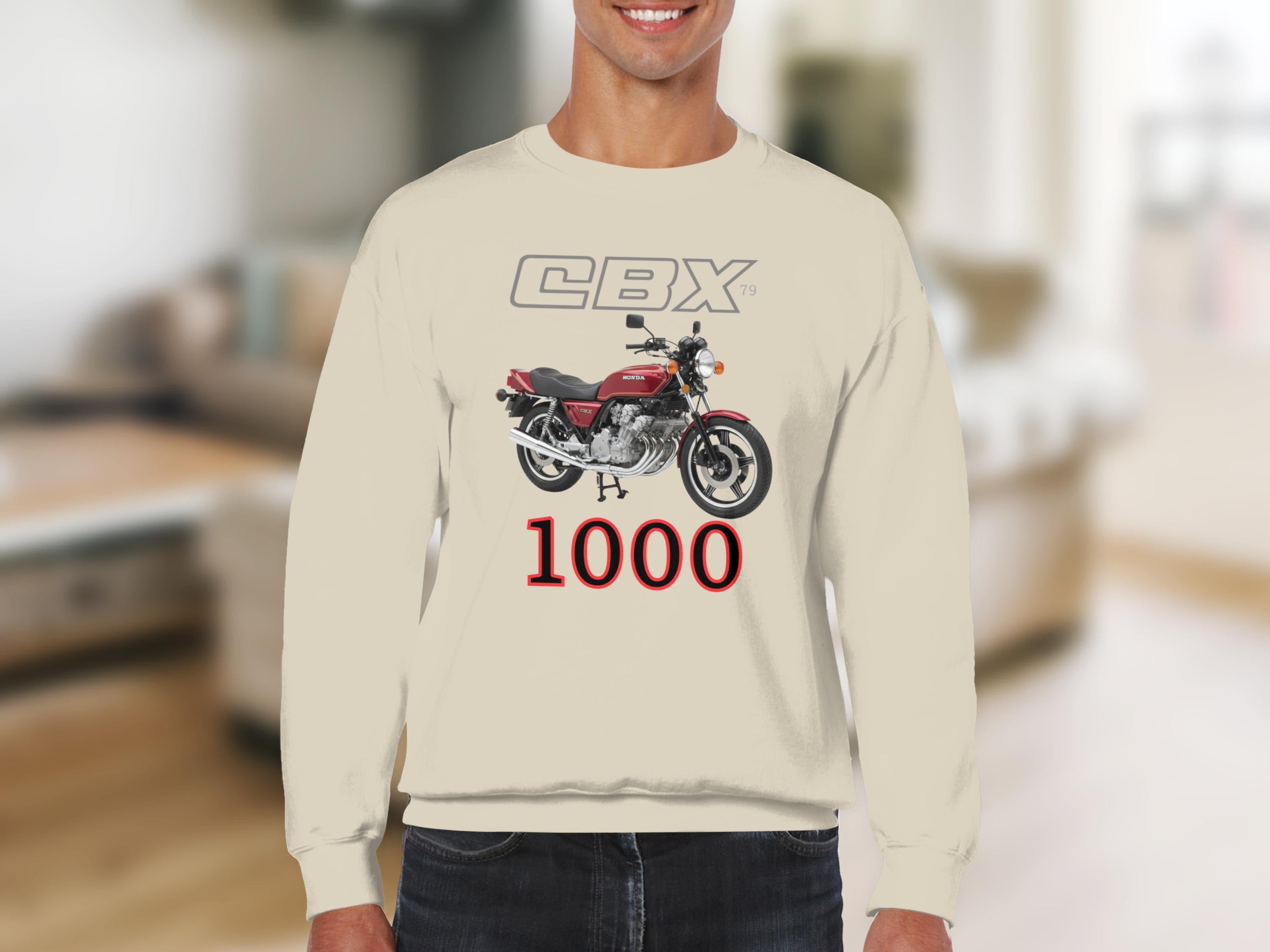 Vintage CBX 79 Motorcycle Print 1000 Sweatshirt