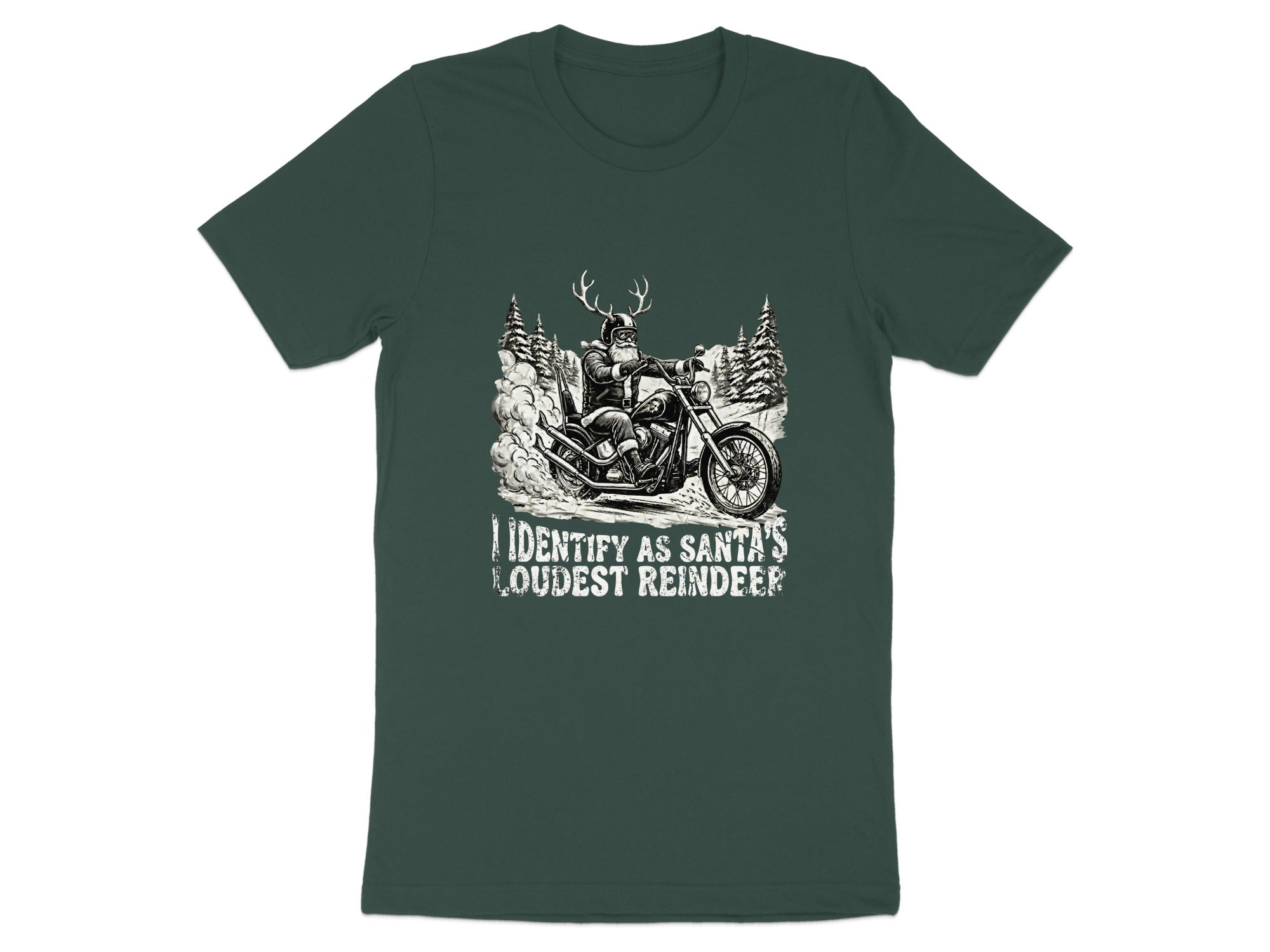 I Identify As Santas Loudest Reindeer Motorcycle Rider T-Shirt