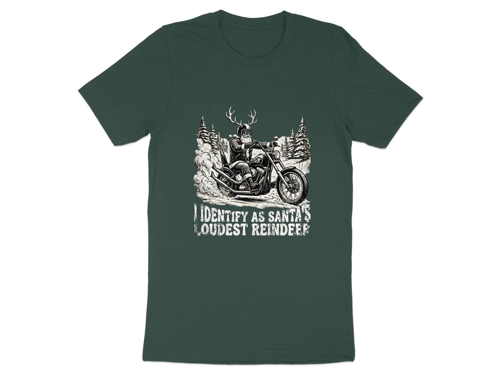 I Identify As Santas Loudest Reindeer Motorcycle Rider T-Shirt
