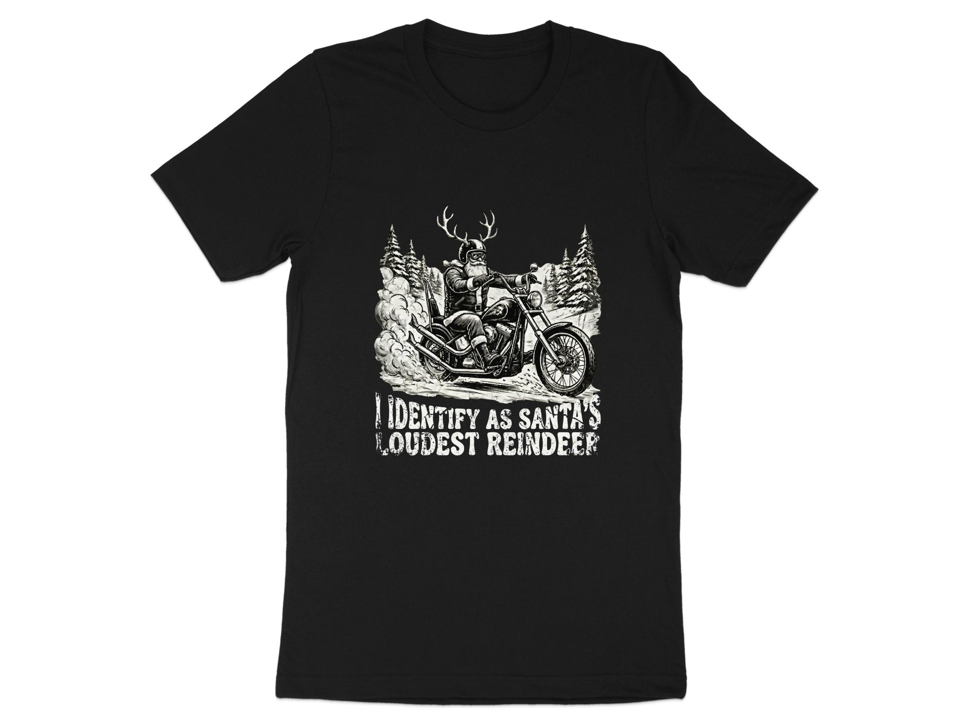 I Identify as Santa's Loudest Reindeer Biker Shirt