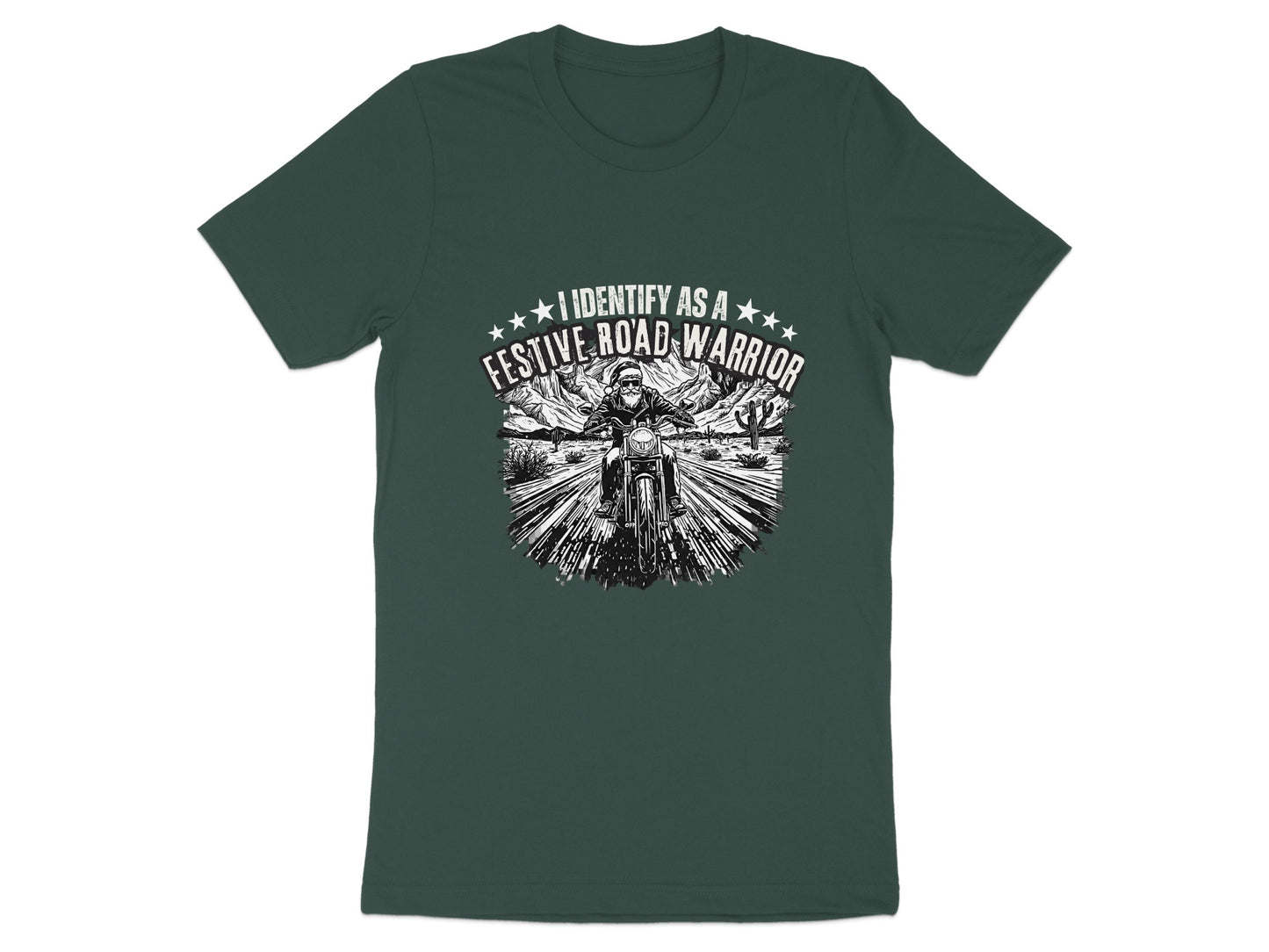 Festive Road Warrior Graphic Motorcycle T-shirt