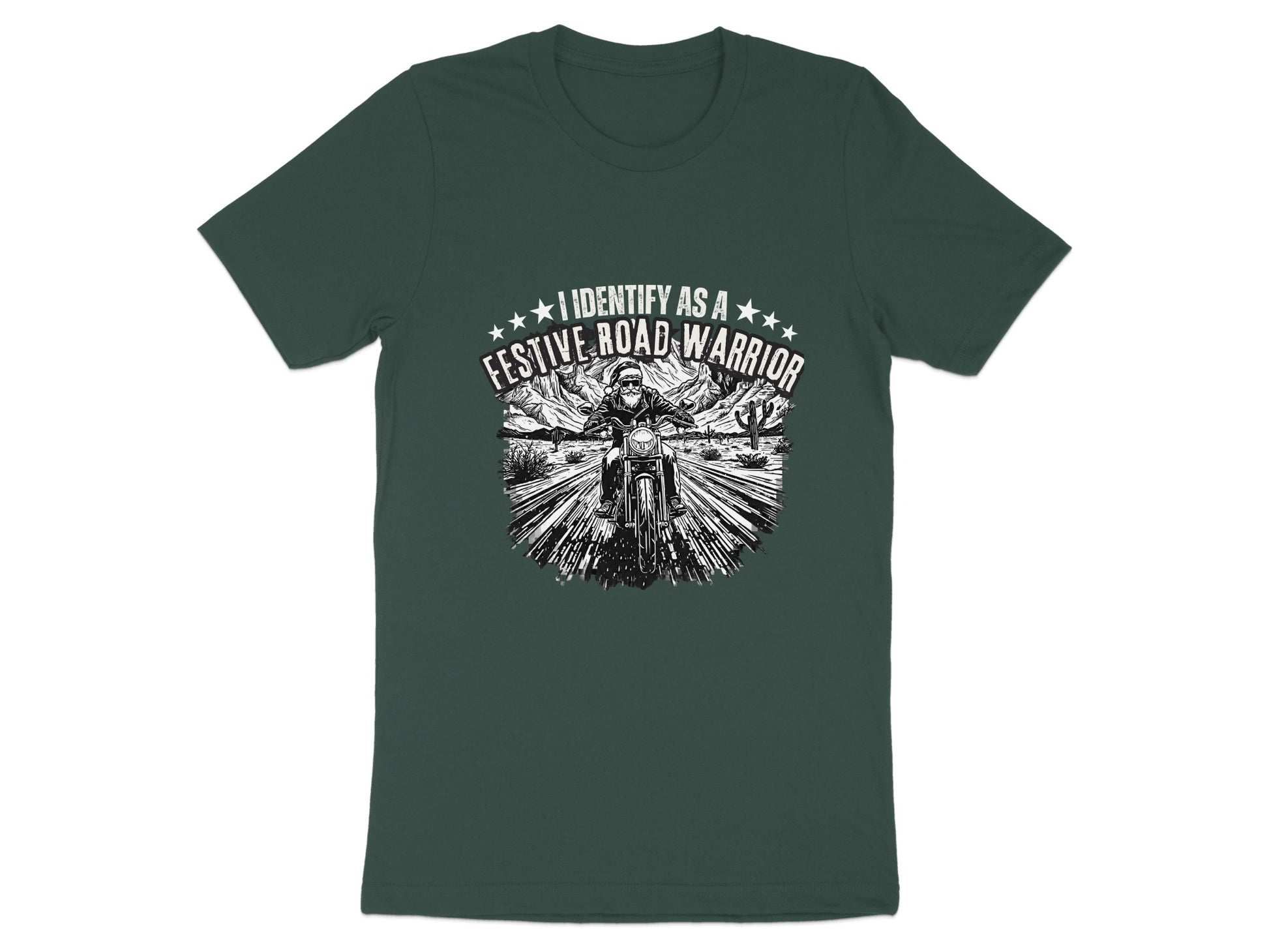 Festive Road Warrior Graphic Motorcycle T-shirt