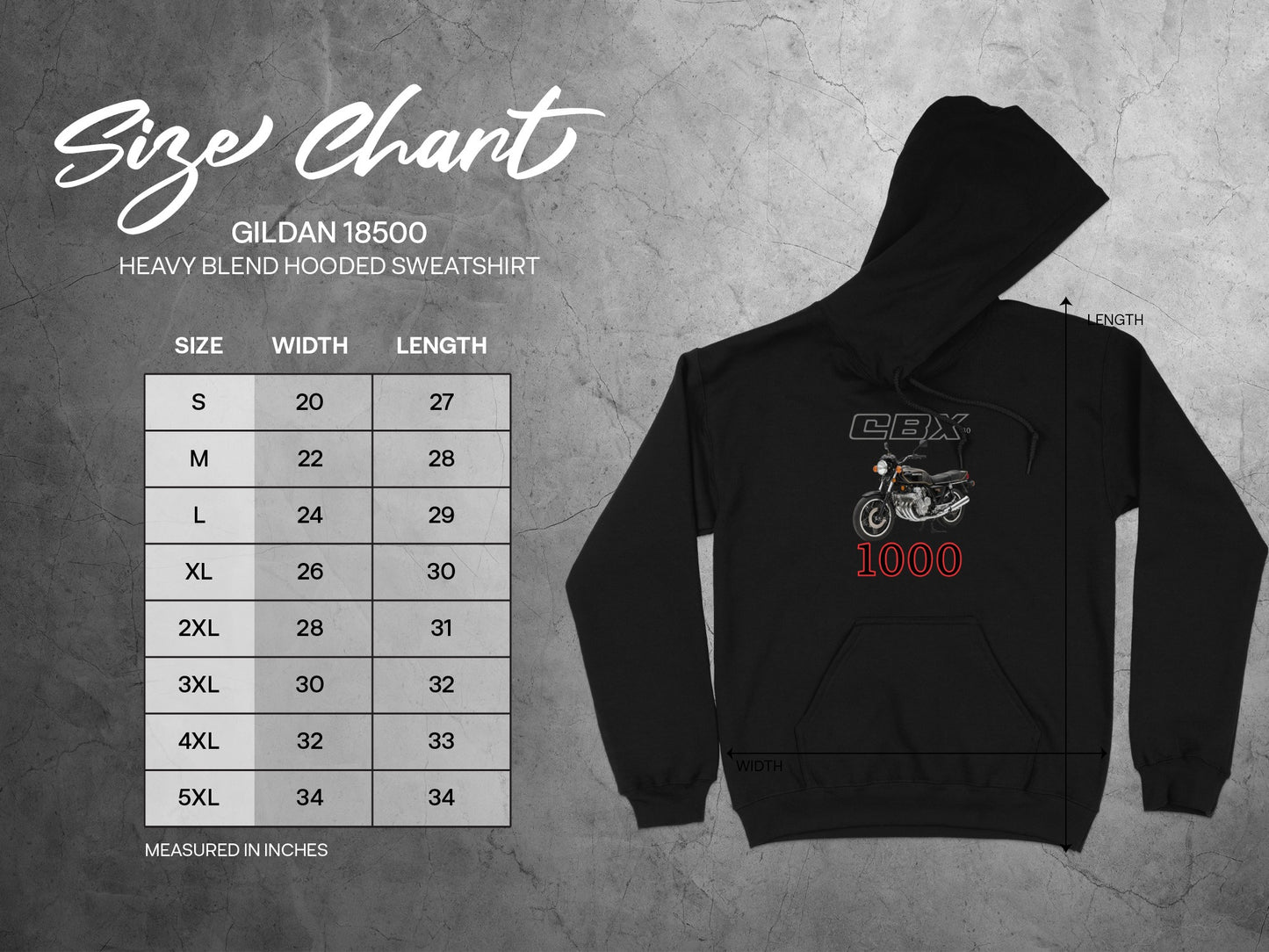 CBX 1000 Motorcycle Design Hooded Sweatshirt