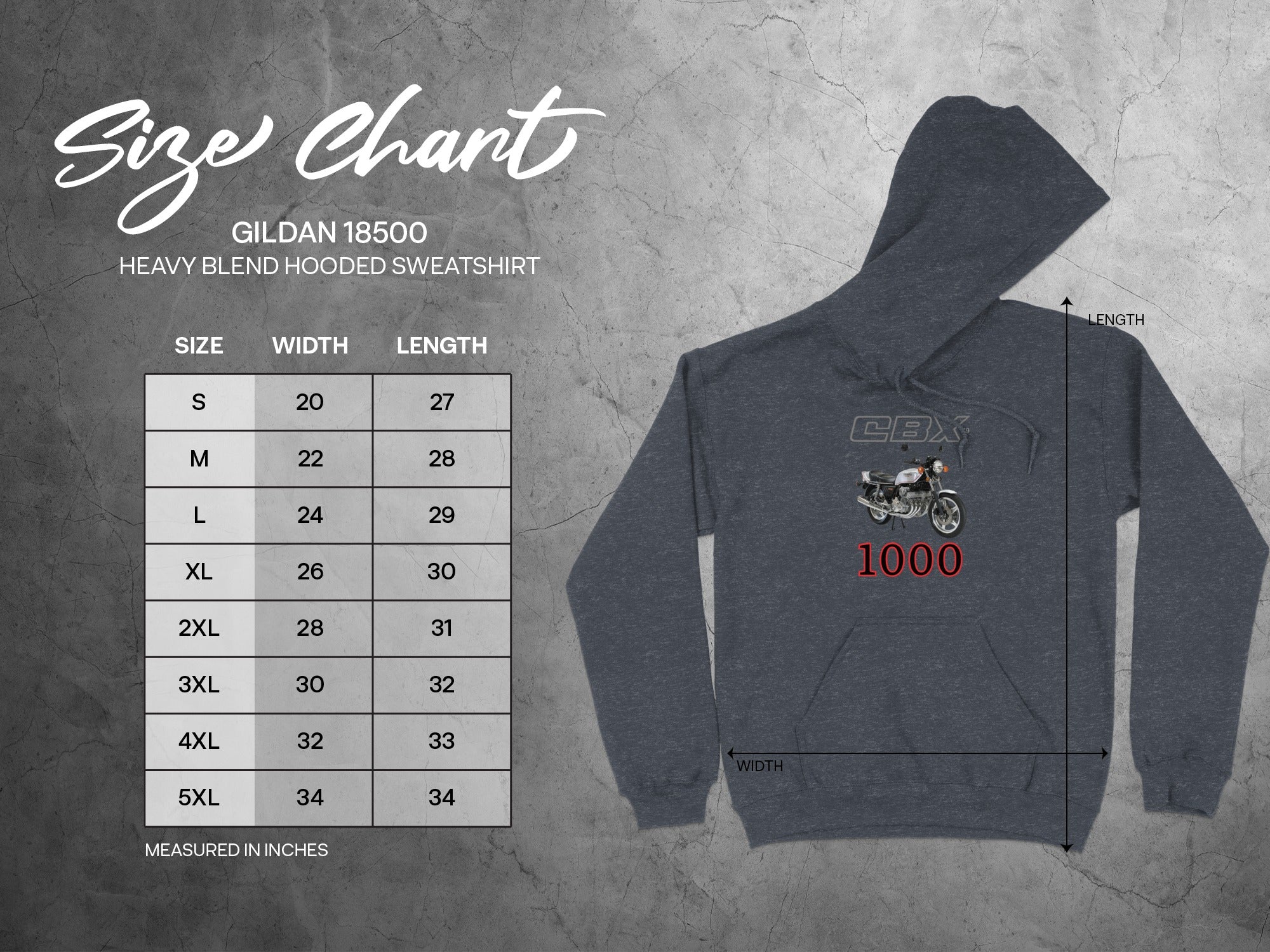 CBX 1000 Motorcycle Graphic Heavy Blend Hooded Sweatshirt